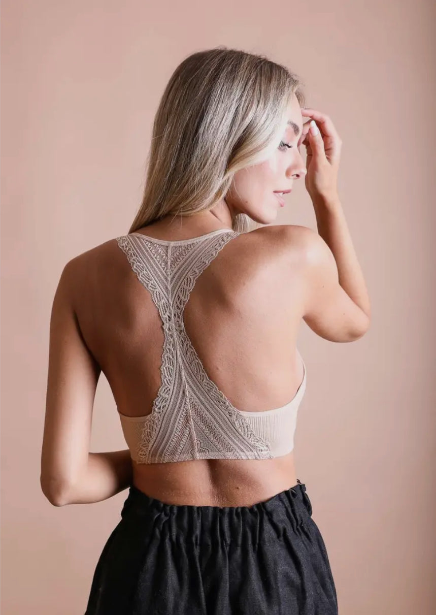 Front Lace Racerback Bralette