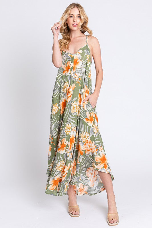 Woven Print Maxi Dress