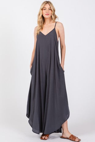 Woven Slouchy Fitted Jumpsuit