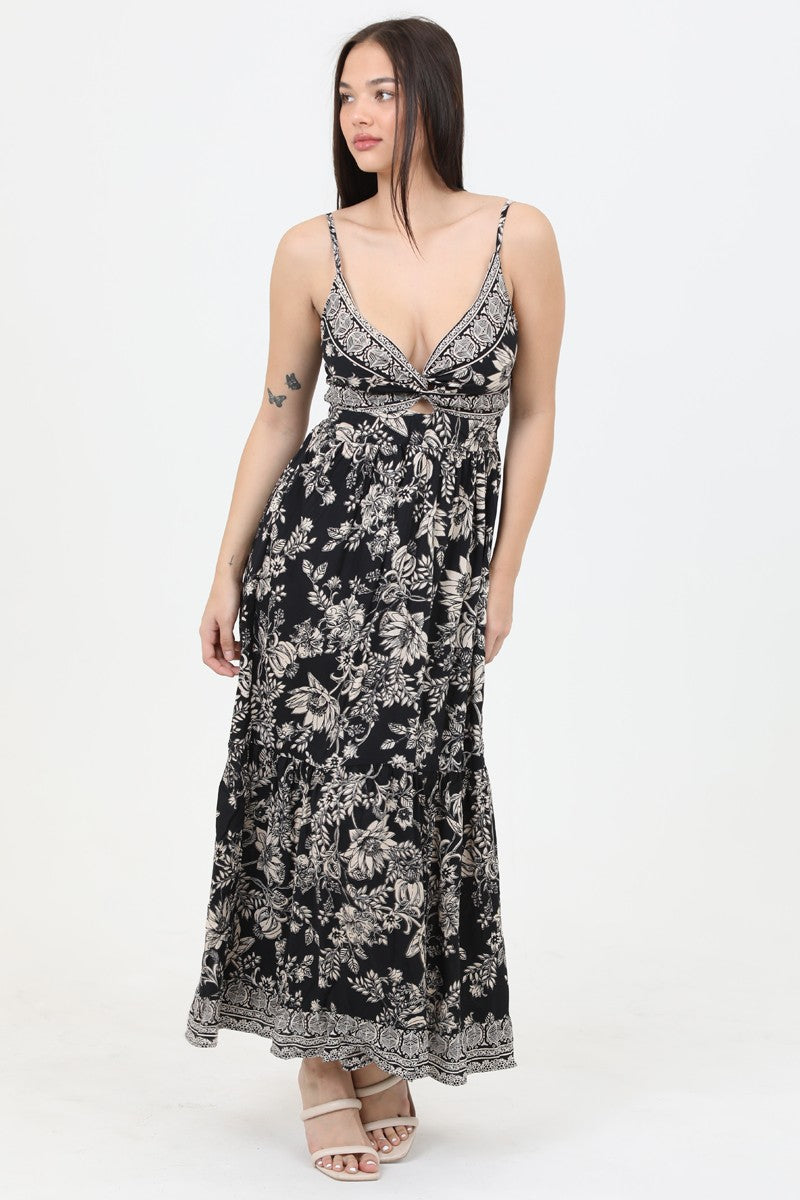 V Neck Twist Front Maxi