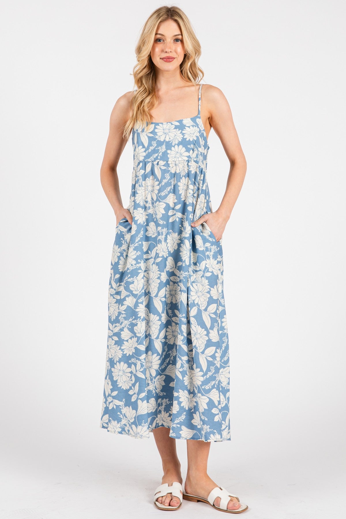 Smocked Babydoll Midi Dress – Lucky Cat Boutique Smocked Babydoll Midi Dress – Lucky Cat Boutique