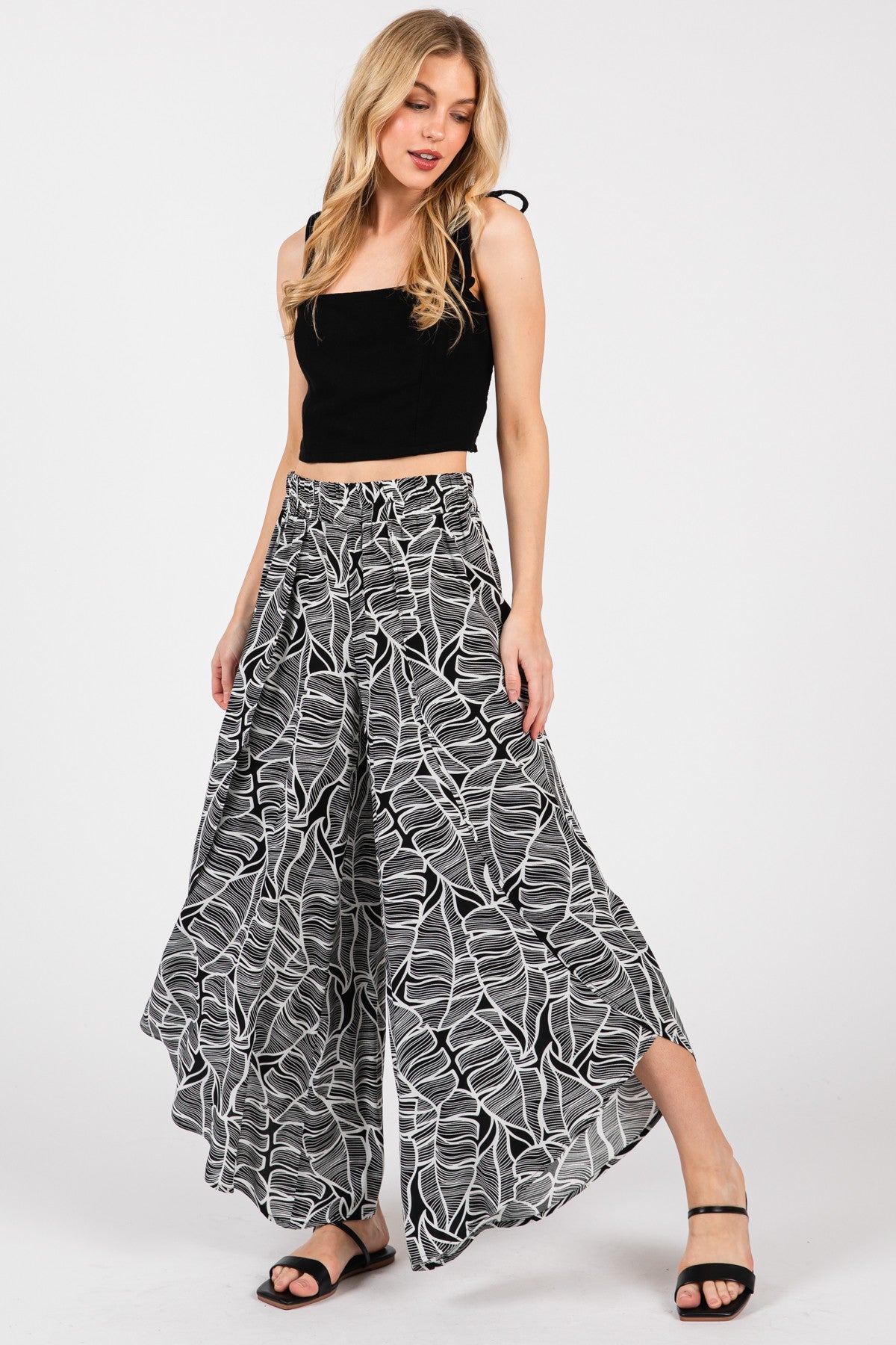 Woven Split Thigh Pants