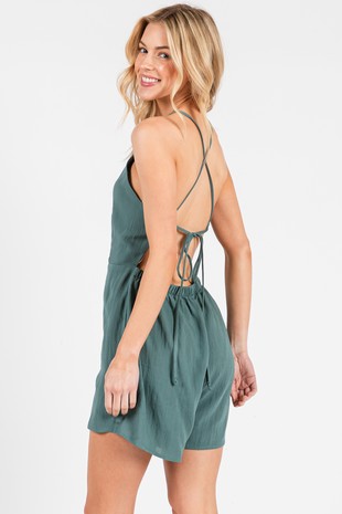 Back Cross Tie Romper