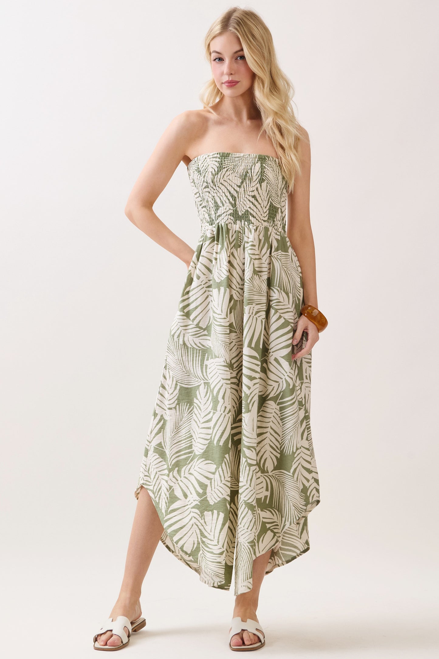 Print Smocked Jumpsuit