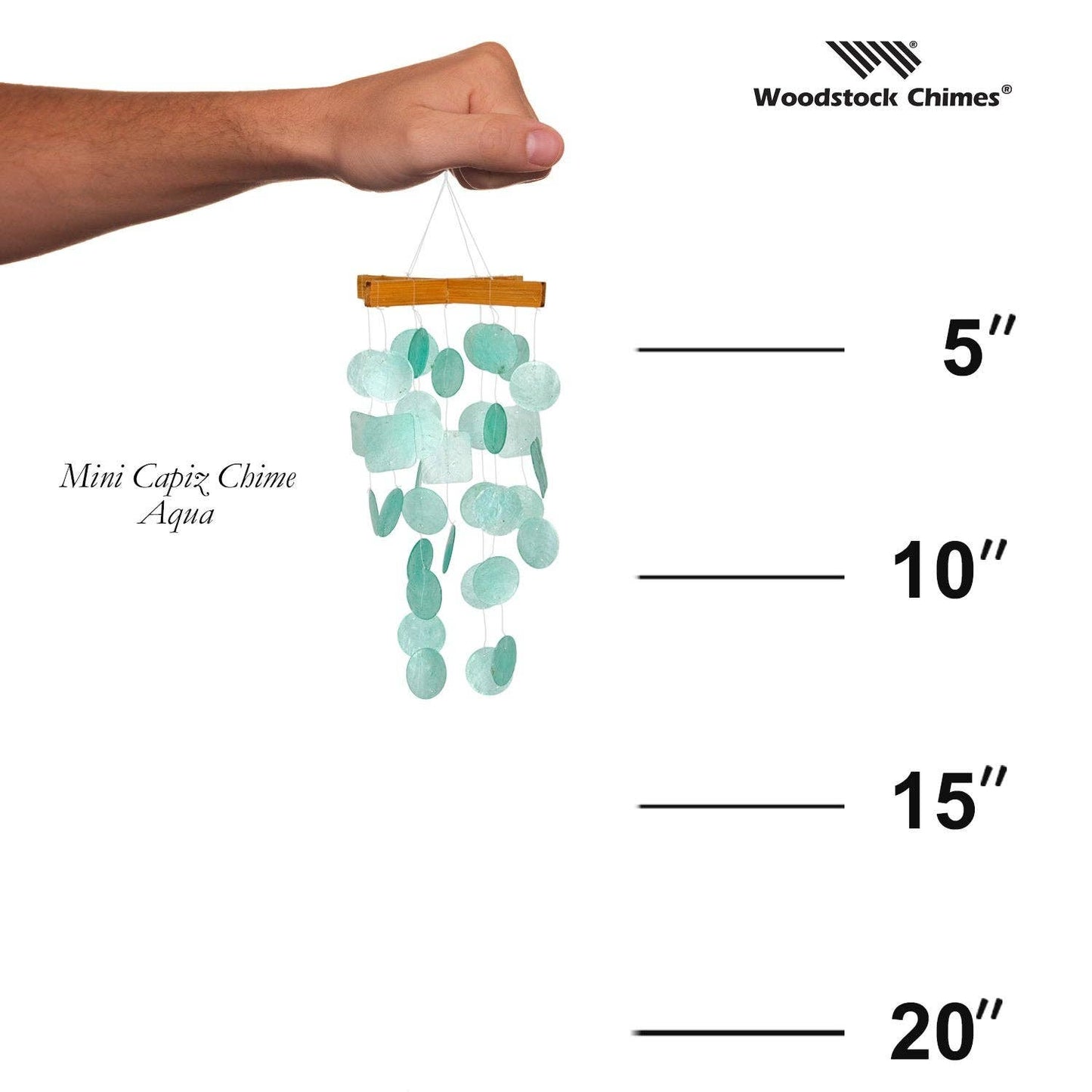 Mini Capiz Chime - Aqua