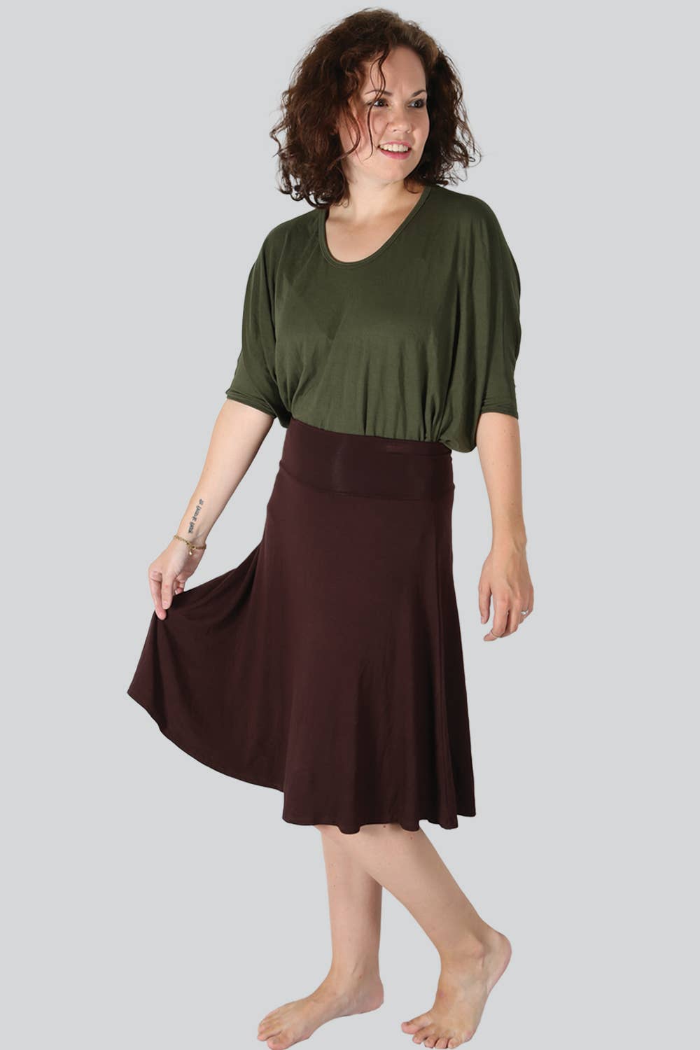 Mid-Knee Spandex Skirt