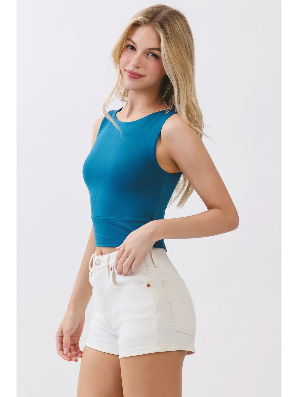 Double Layer Sleeveless Crop Top