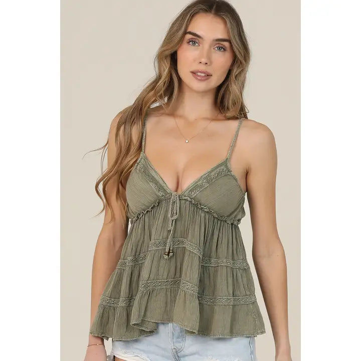 Lace Trim Cami Tank Top