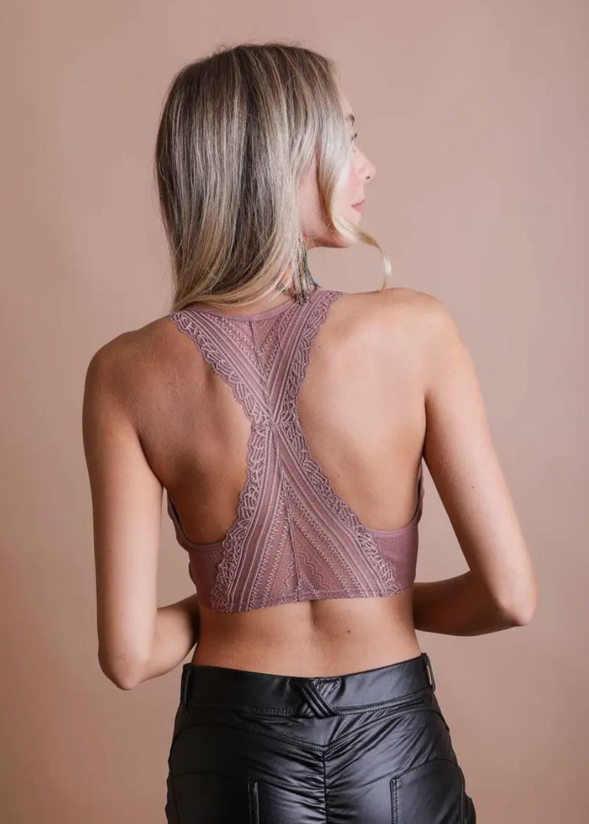 Front Lace Racerback Bralette