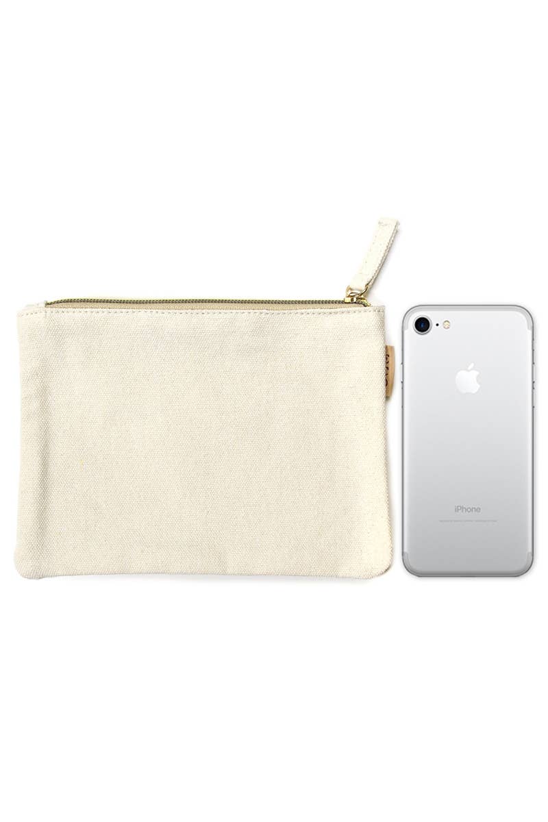 Lettering Cotton Canvas Eco Pouch Bags