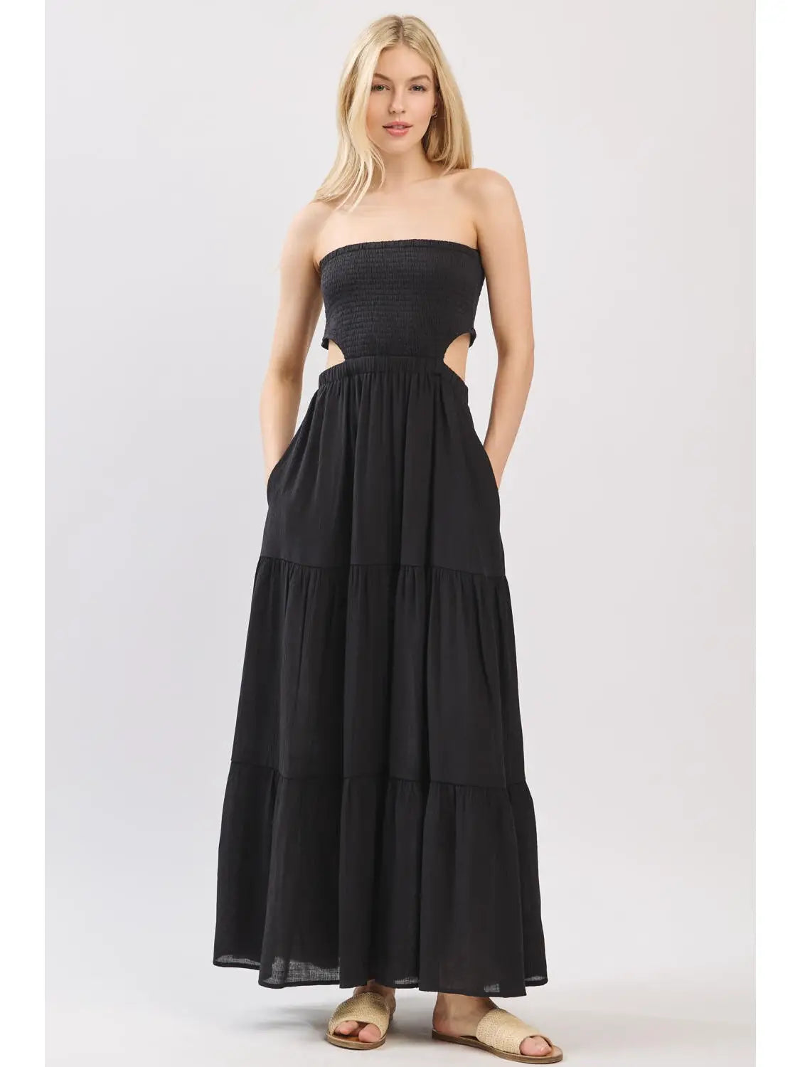 Smocked Tube Top Tiered Maxi Dress
