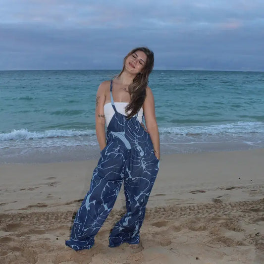 Women's Scoop Neck Jumper in Kalo Blues