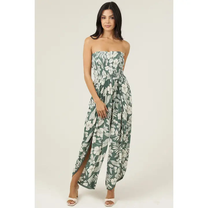 Strapless Smocked Jumpsuit