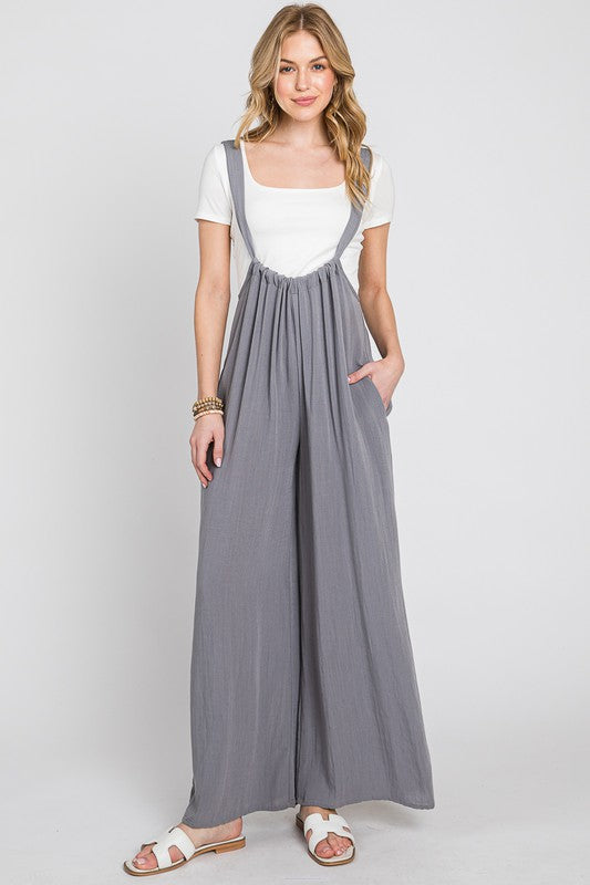 Washed Suspender Style Jumpsuit