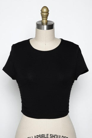 Side Shirring Crop Top