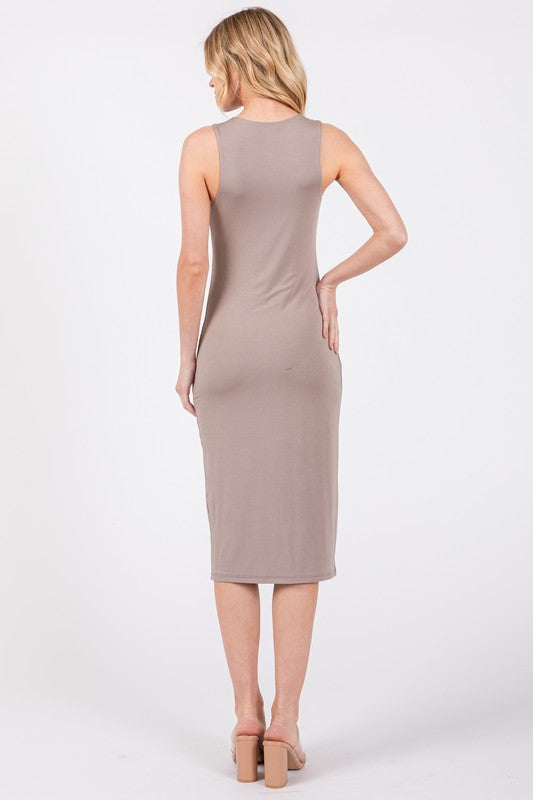 Fitted Solid Knit Bodycon Dress