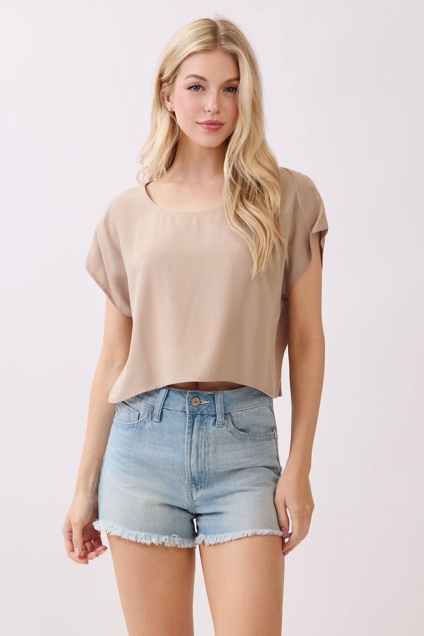 Drop Shoulder Crop Top