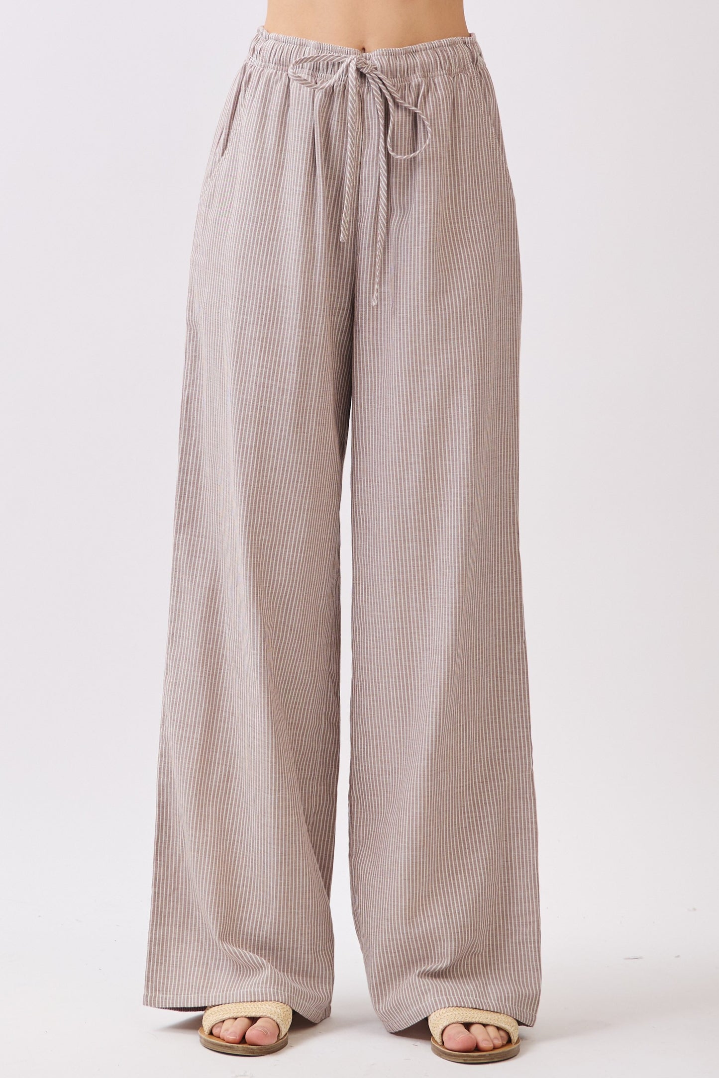Stripe Draw String Pants