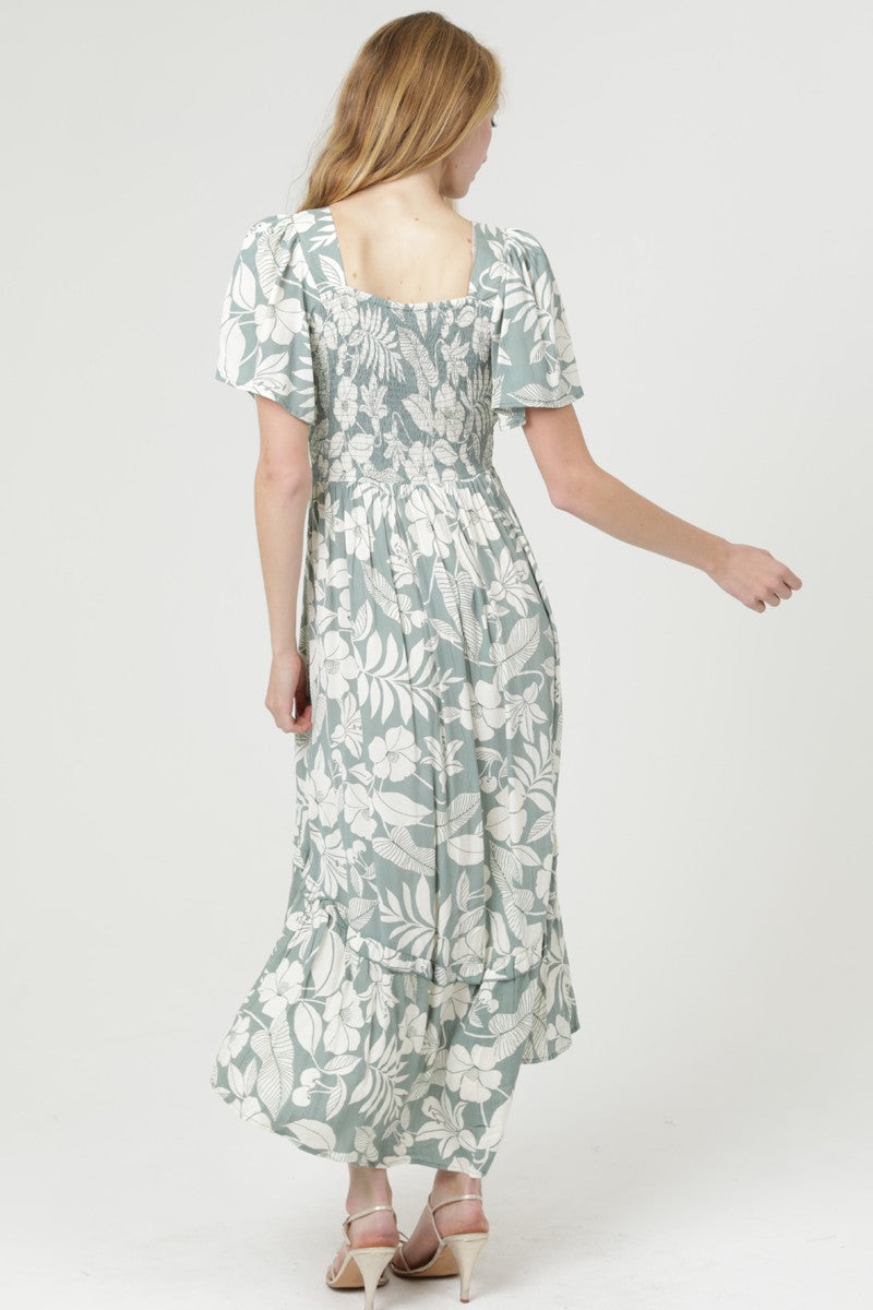 V Neck Maxi Dress W Slit