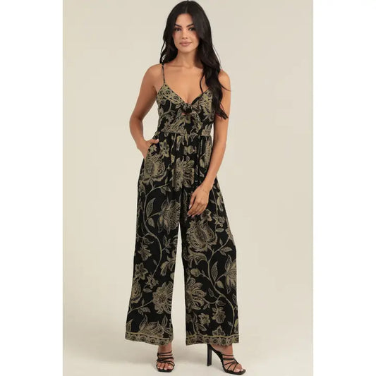 Tie Spag Strap Jumpsuit