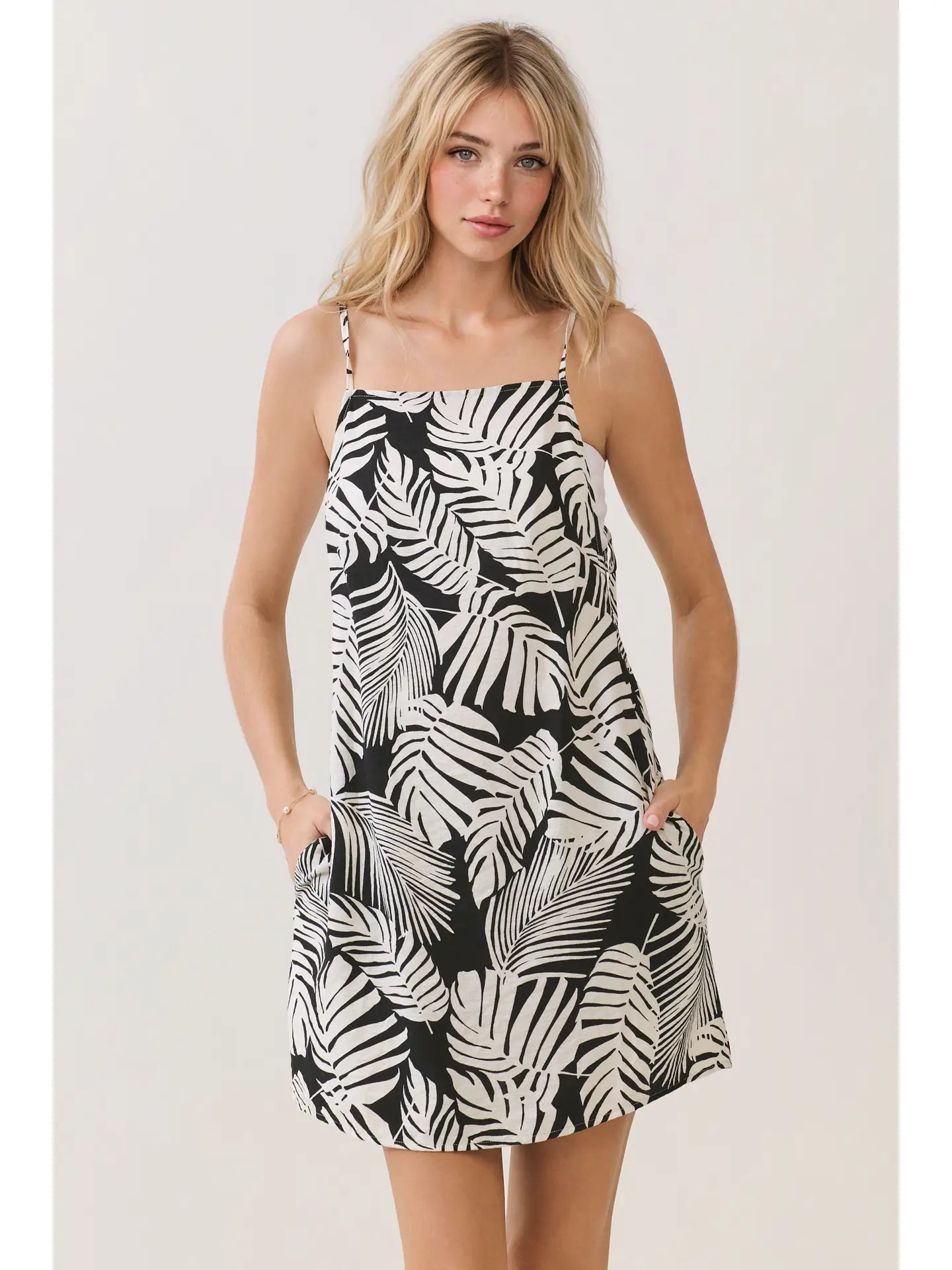 Back V-Neck with Detailed Mini Dress