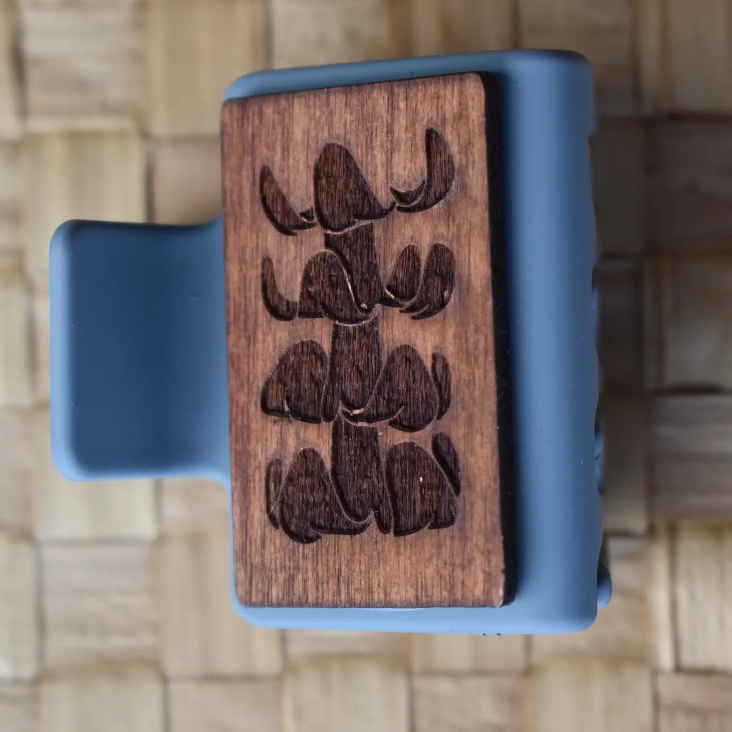 Wood Engraved Hair Clip