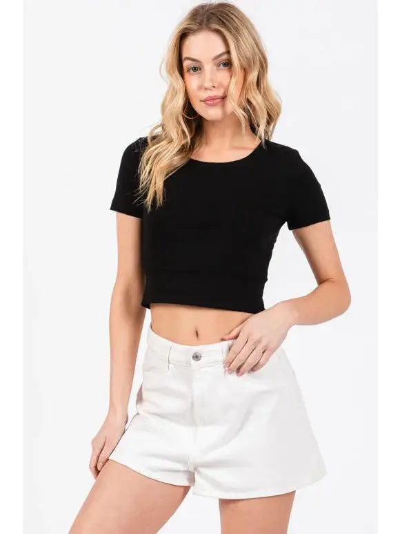 Cotton Basic Crop Top