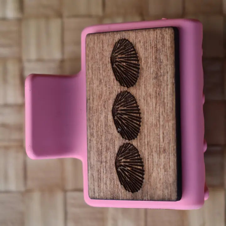 Wood Engraved Hair Clip