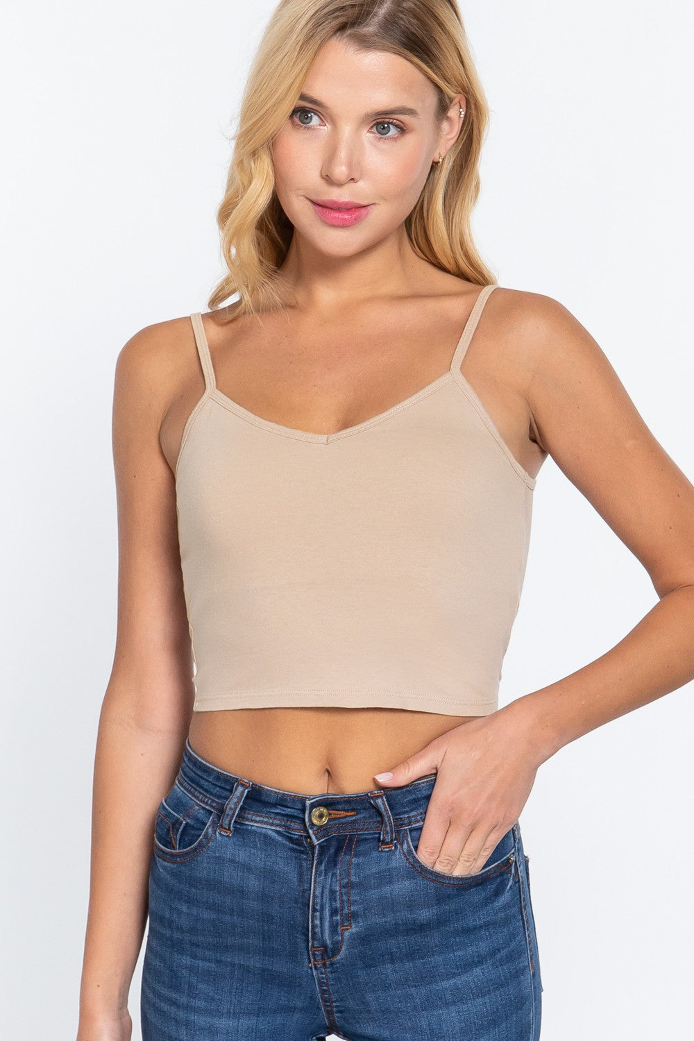 VNeck Cotton Crop-