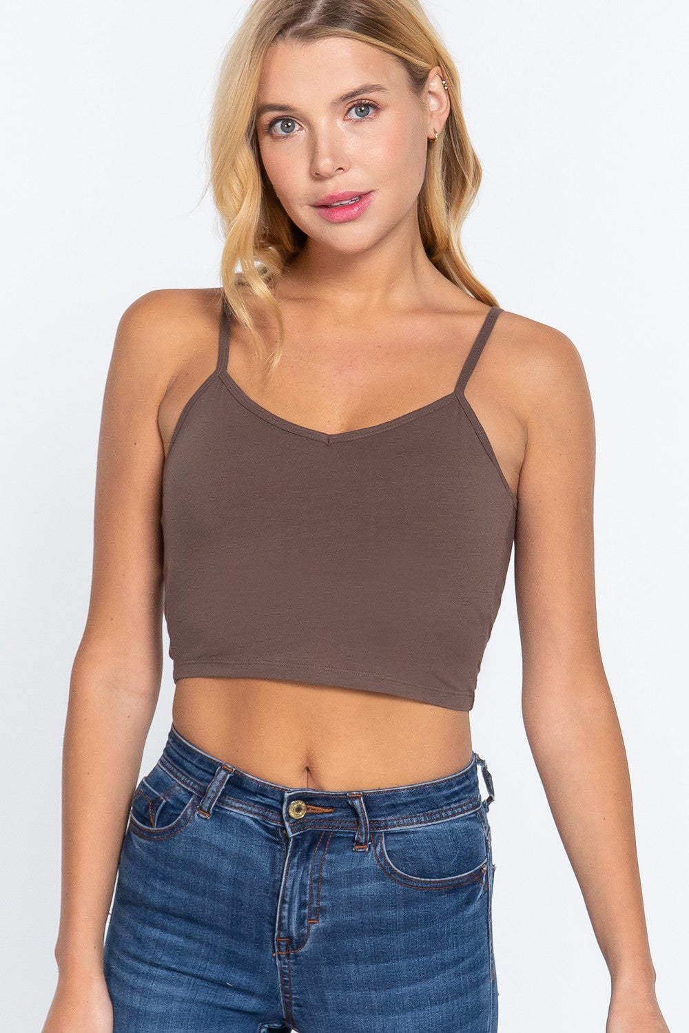 VNeck Cotton Crop-