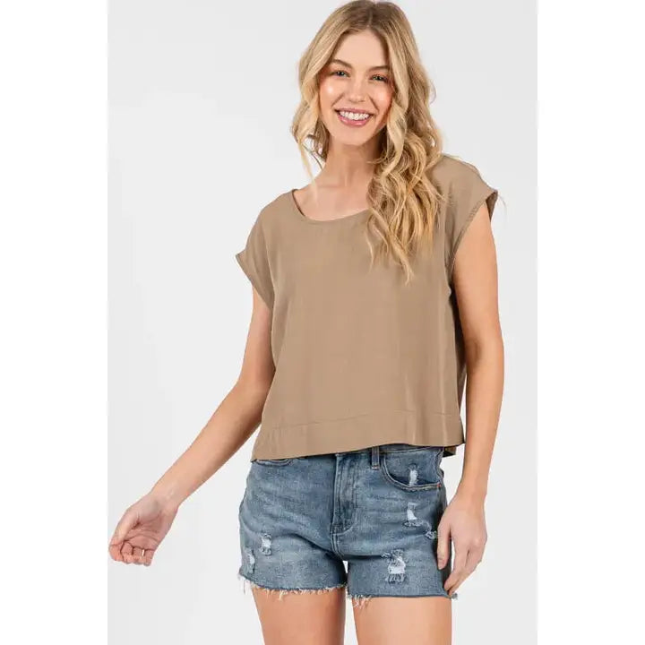 Woven Boxy Top