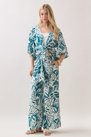 Smocket Wide Leg Pants