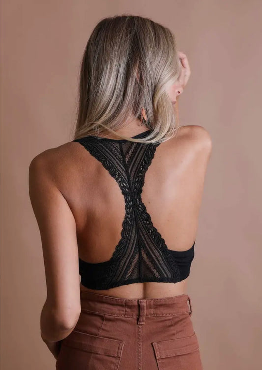 Front Lace Racerback Bralette