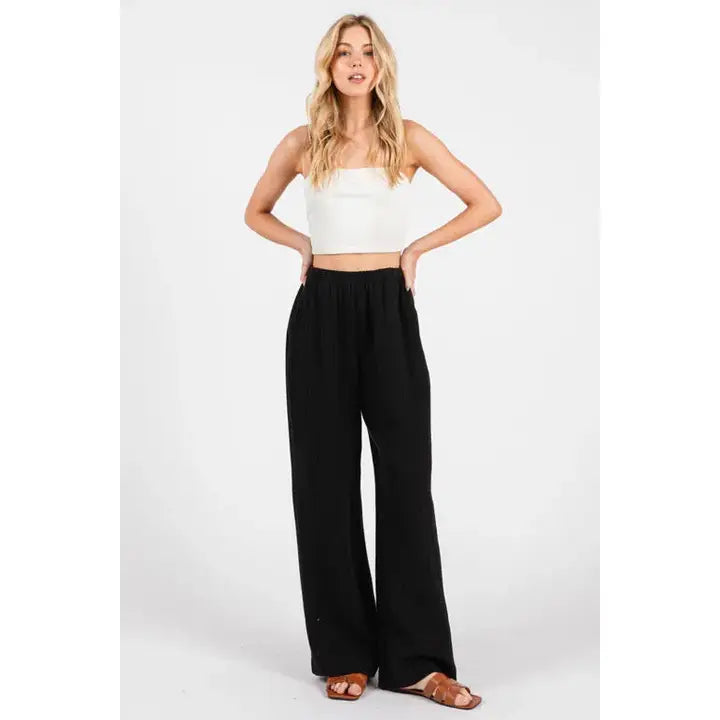 Gauze Wide Leg Pants