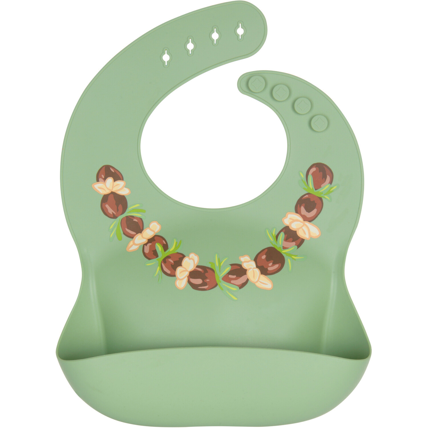 Silicone Bib | Kukui Nut Lei