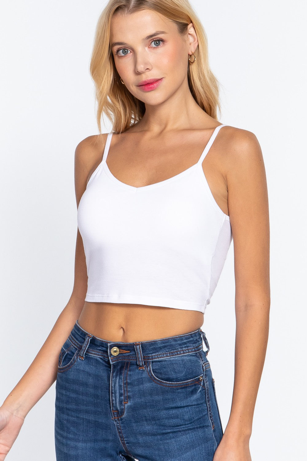 VNeck Cotton Crop-