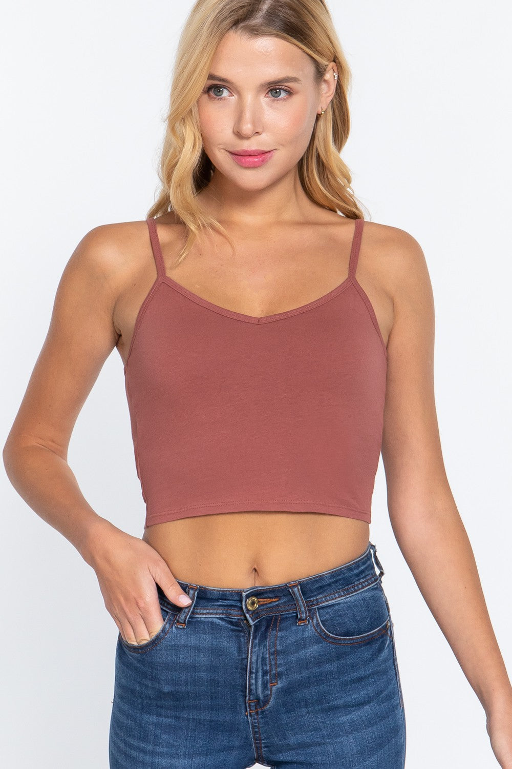 VNeck Cotton Crop-