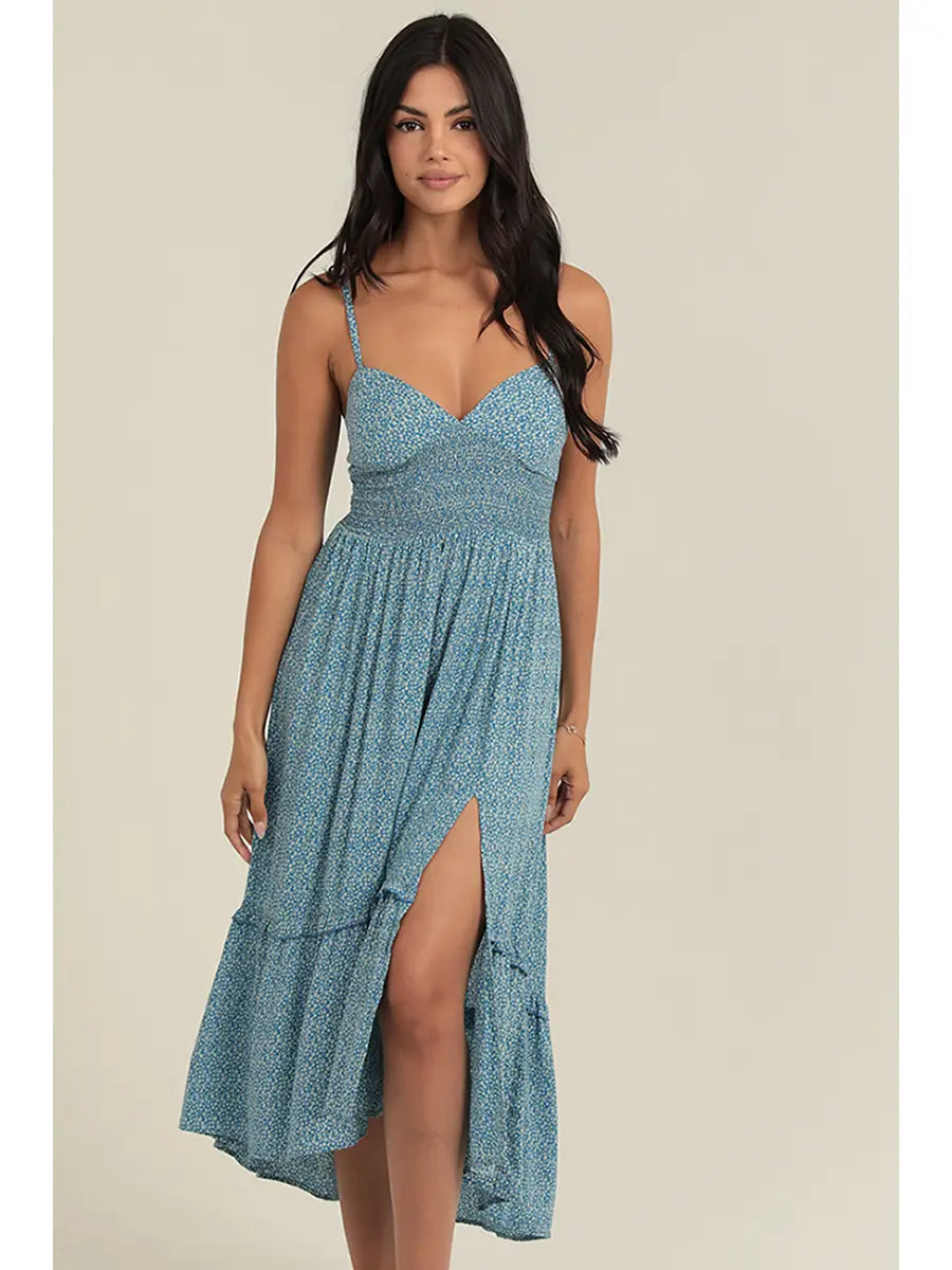 V-Neck Side Slit Maxi Dress