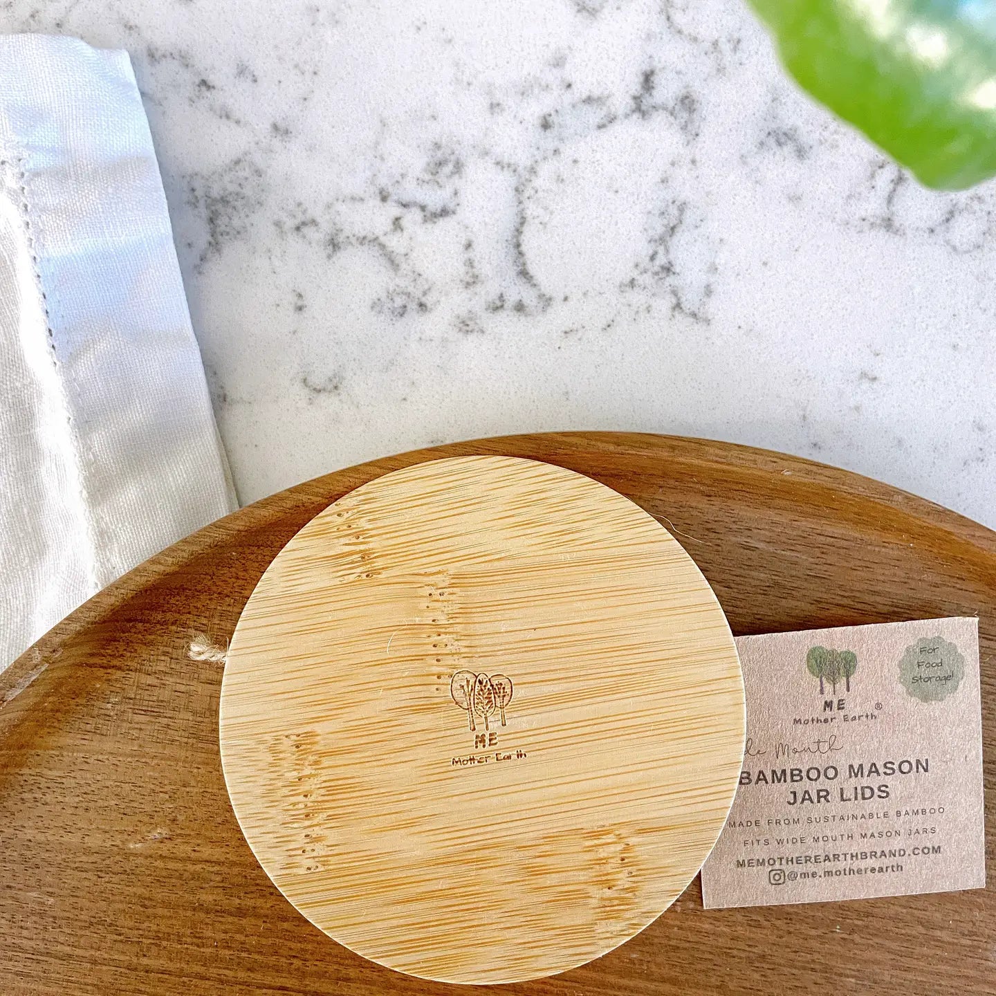 Solid Bamboo Mason Jar Lids